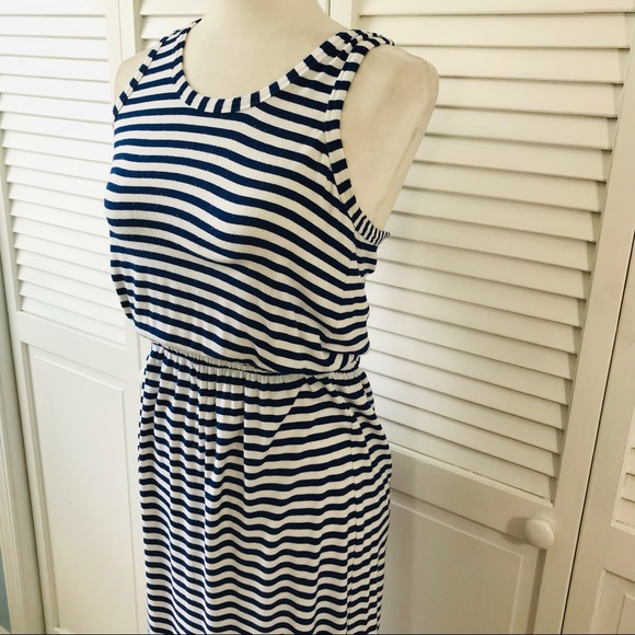 J. CREW Blue White Sleeveless Maxi Dress Size S - Picture 3 of 10